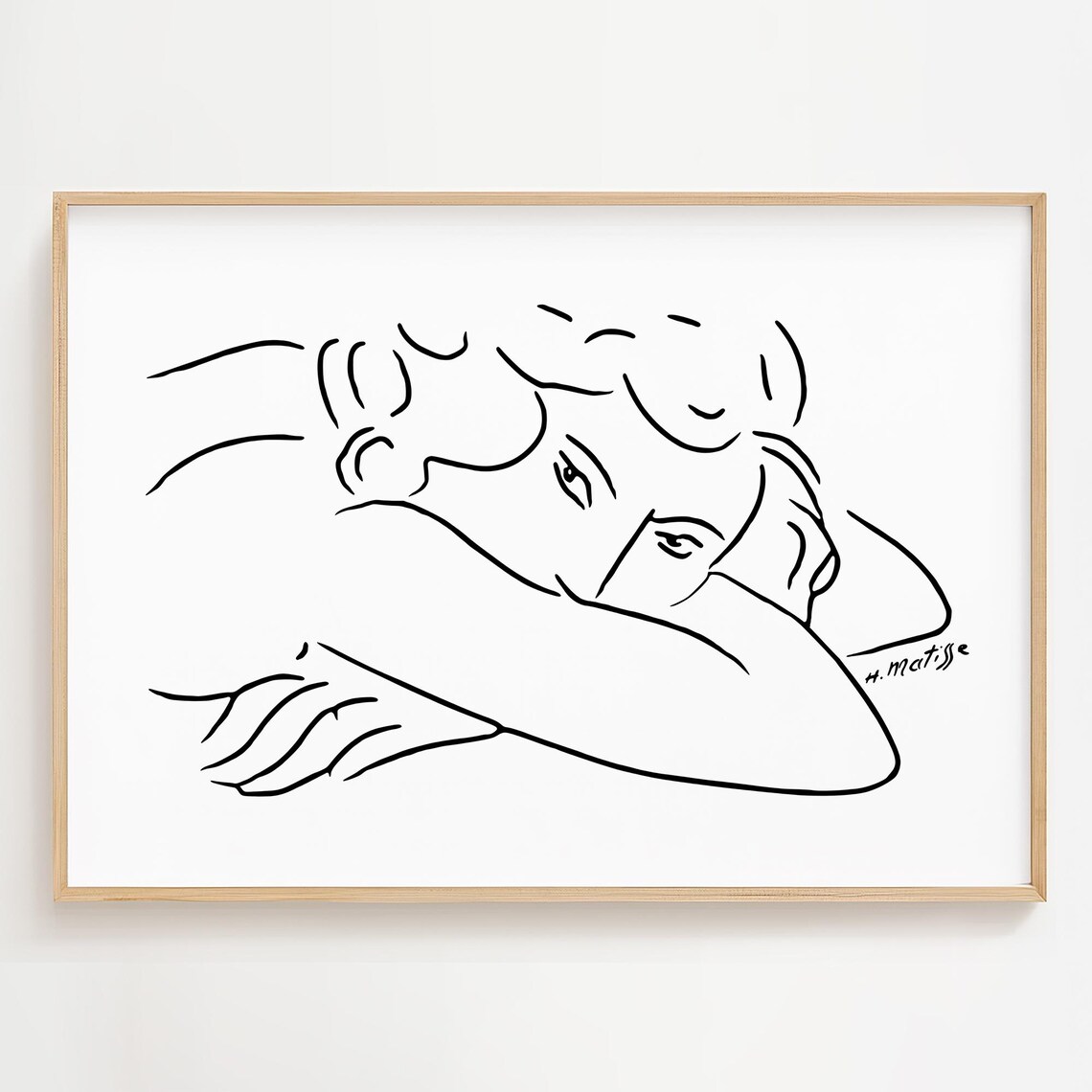 Matisse Woman Sketch Print, Minimalist Bedroom Art