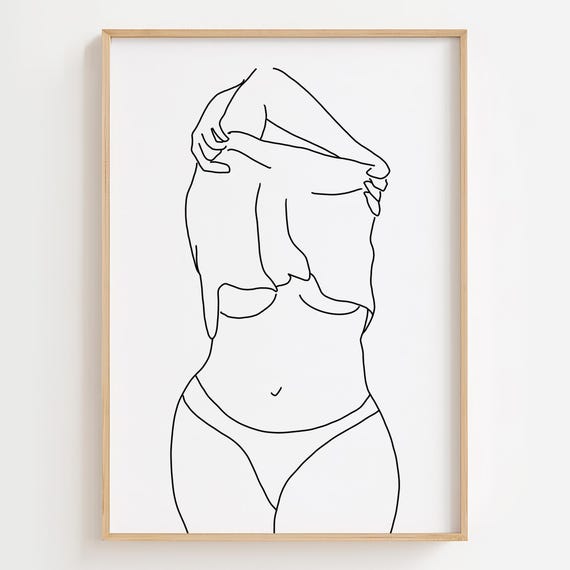 Curvy Woman Line Art Print, Minimalist Diversity