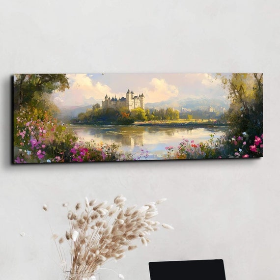 Rustic English Countryside Castle Landscape Art