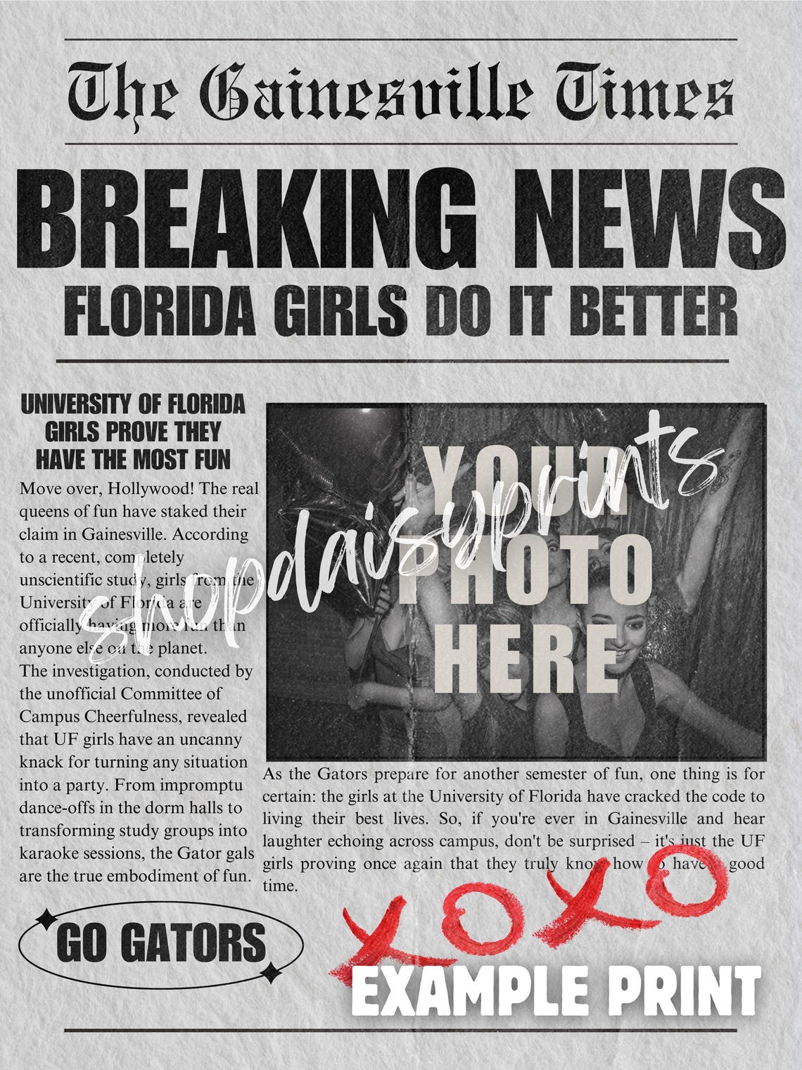 Gainesville Times Breaking News Personalized Photo Newspaper Poster - Image 2
