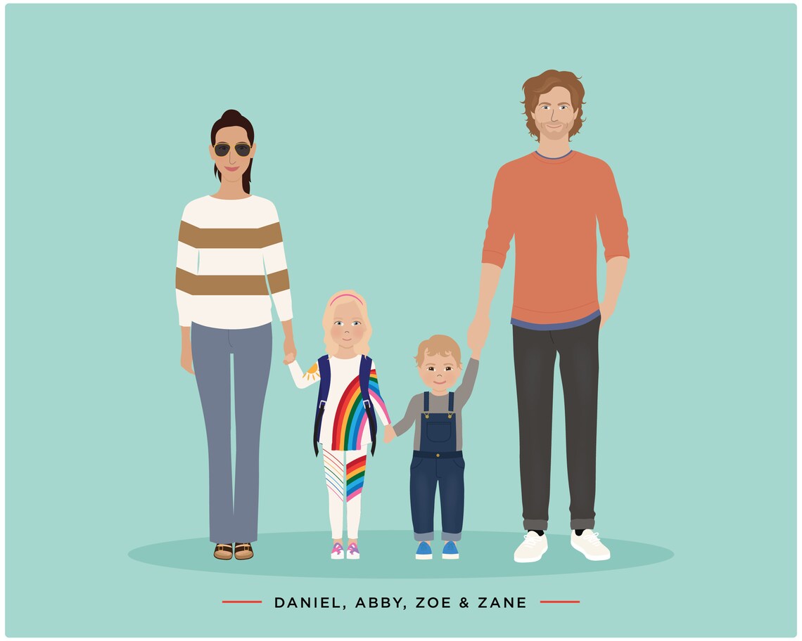 Custom Family Portrait - Personalized Art