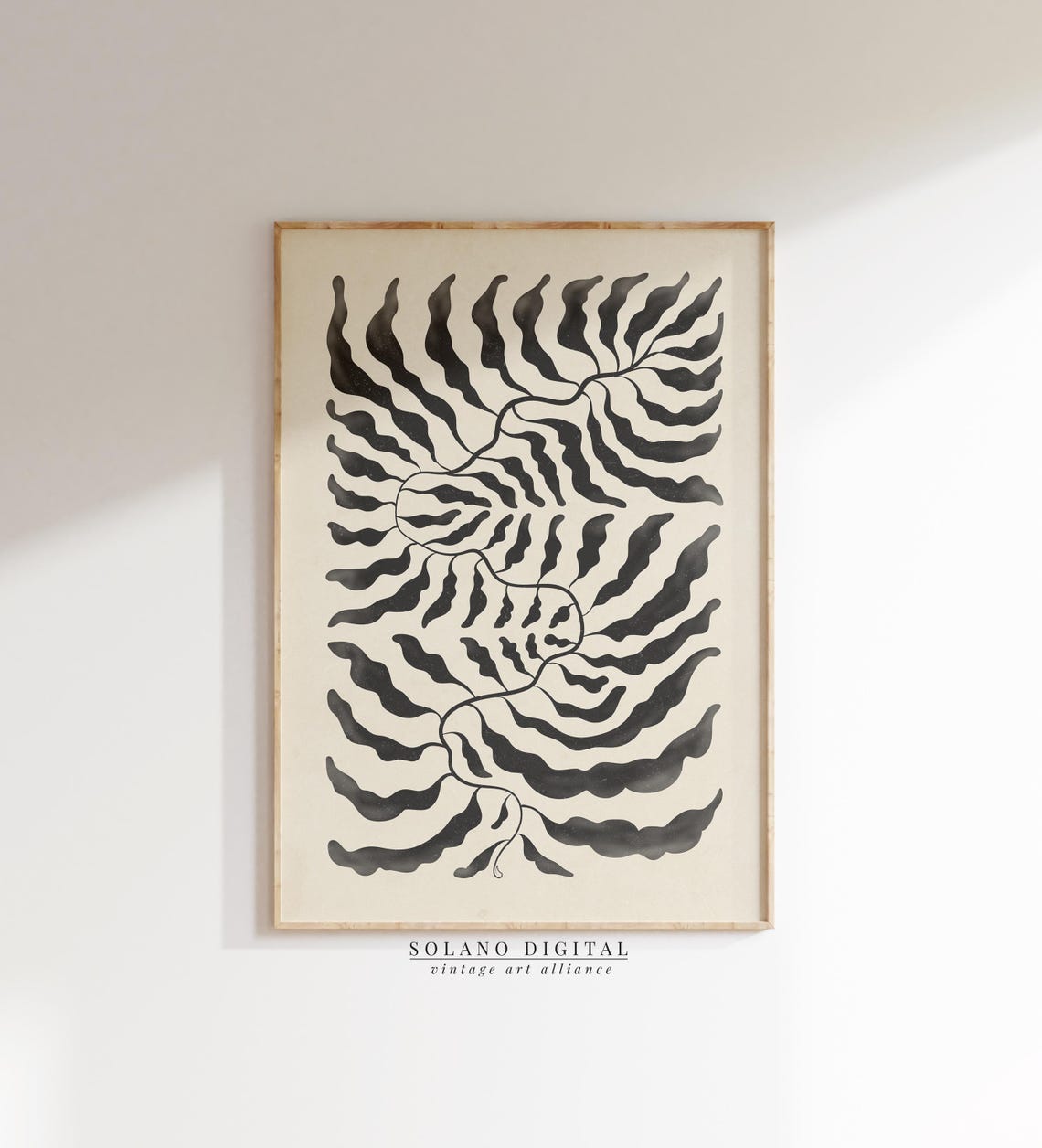 Black Botanical Leaves Dense Abstract Monochrome Pattern Art Poster
