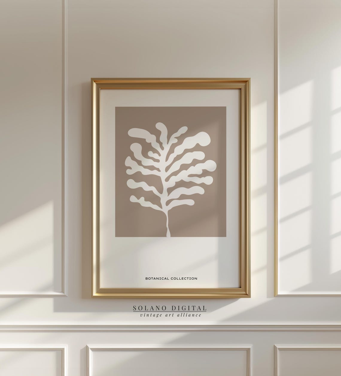 Matisse Inspired Botanical Print Neutral Beige Minimalist Wall Art Scandinavian Decor Abstract Leaf Poster