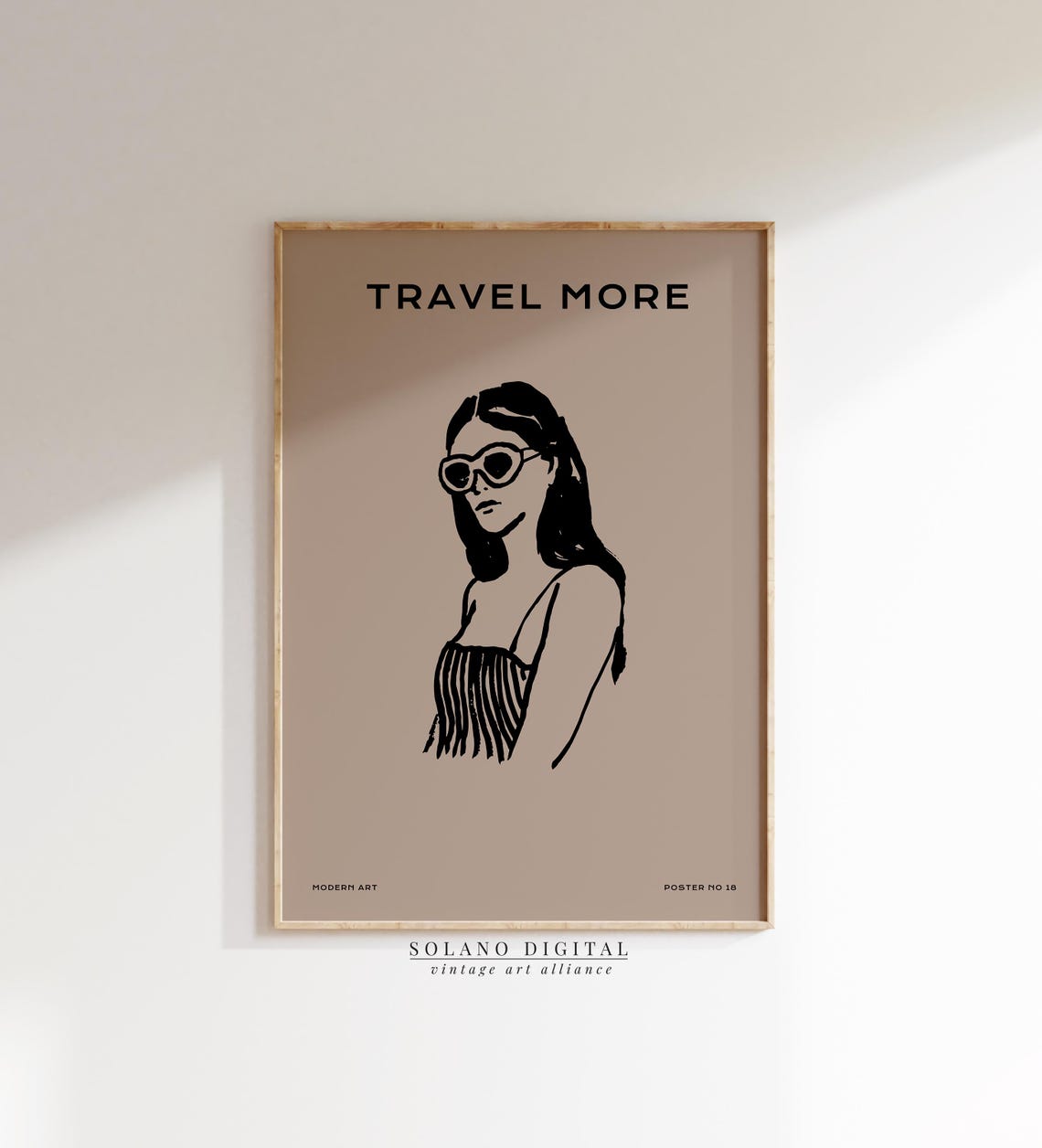 Travel More Bold Ink Portrait Woman Oversized Sunglasses Poster