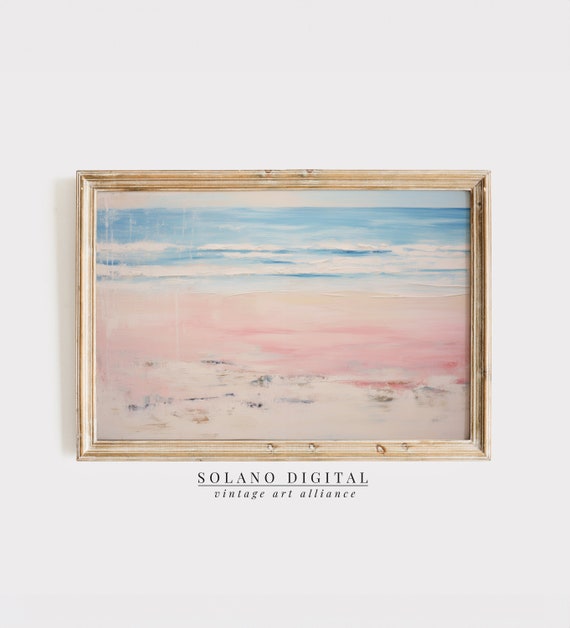 Abstract Coastal Painting, Vintage Beach Art Print