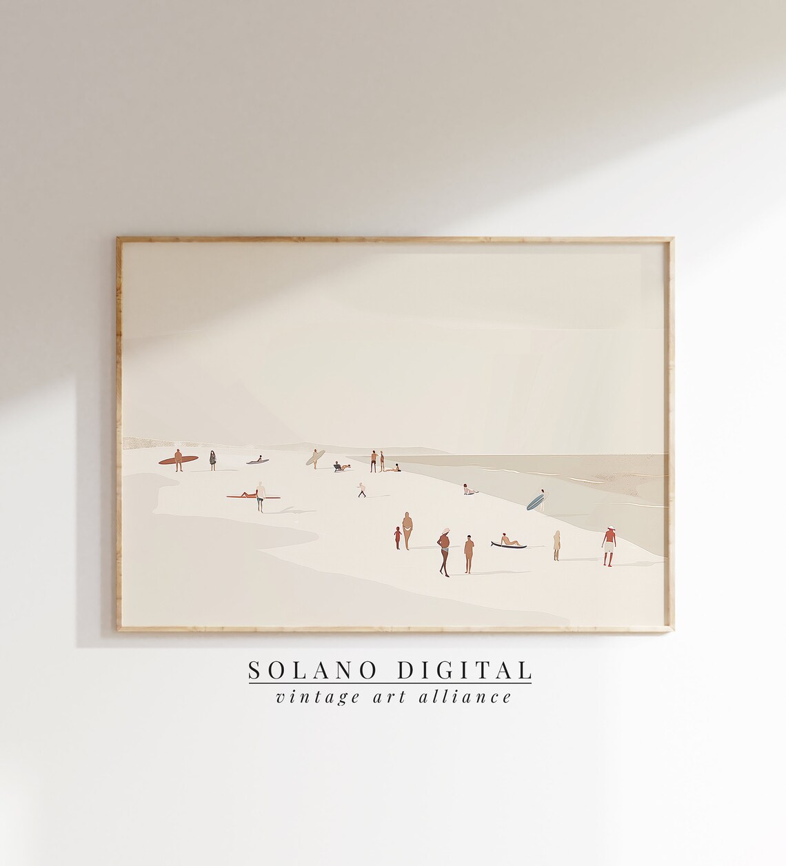 Minimal Beach Art Print, Vintage Apartment Decor