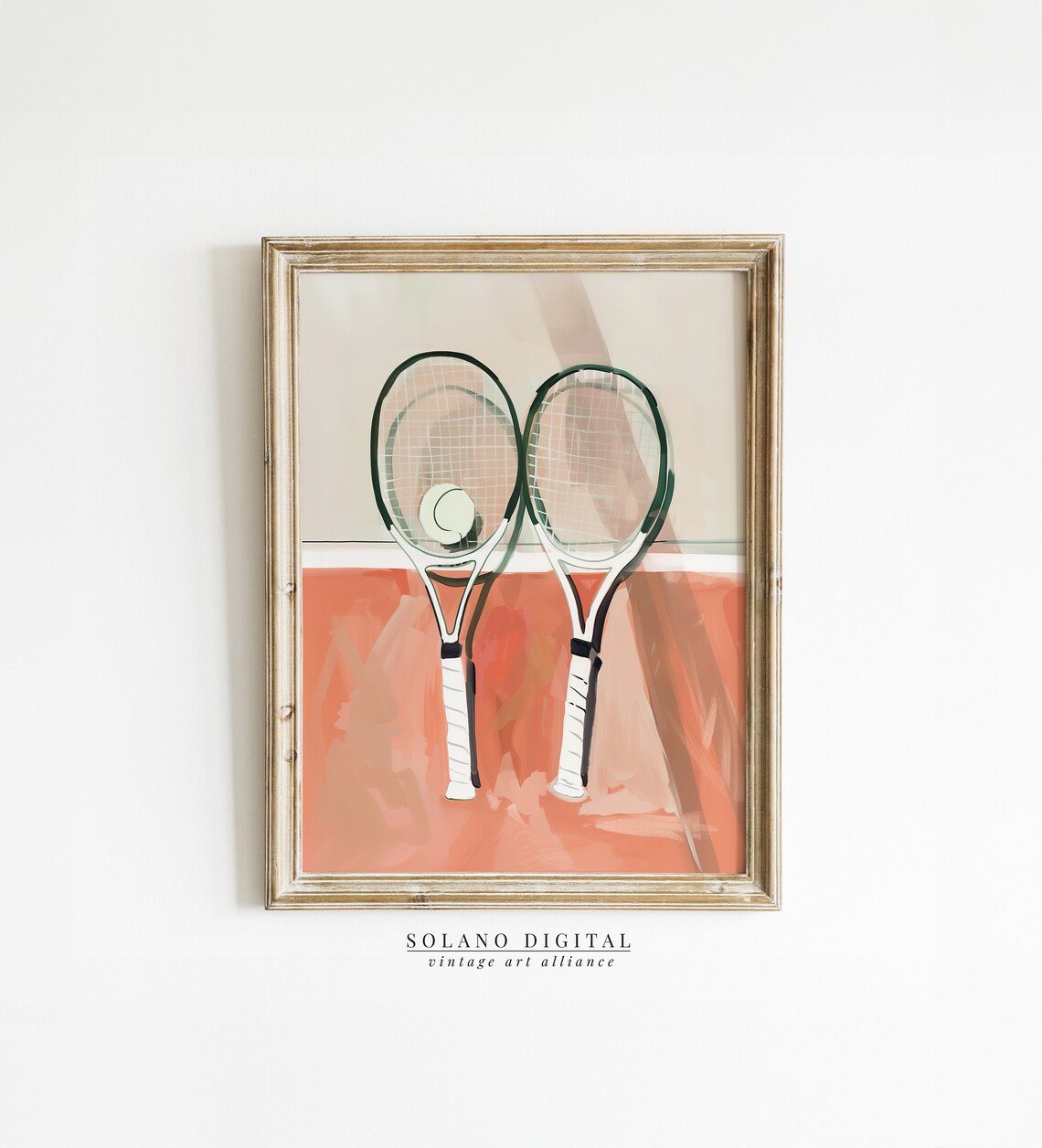 Tennis Rackets Modern Sports Poster, Game Room Decor