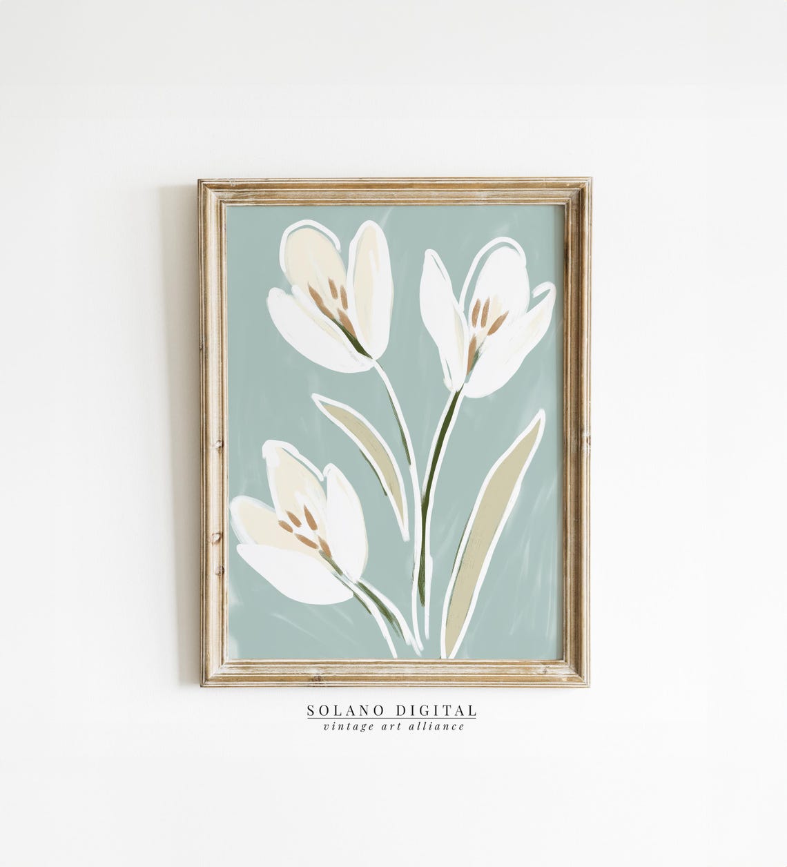 Modern Southern Tulip Floral Art Feminine Botanical Decor Wall Light White Flower Arrangement