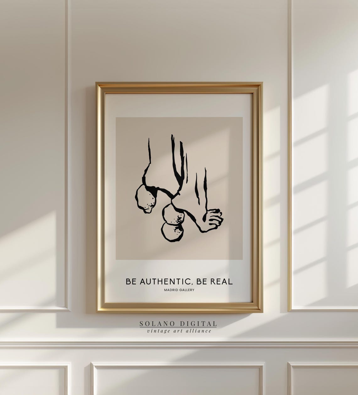 Be Authentic Be Real Feet Line Art Madrid Gallery Quote Poster