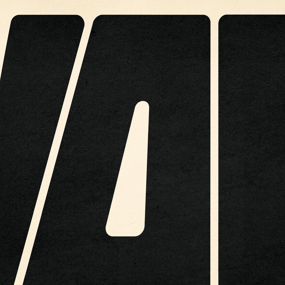 Yall Huge Black Block Letters Cream 70s Vintage Style Wall Art - Image 3