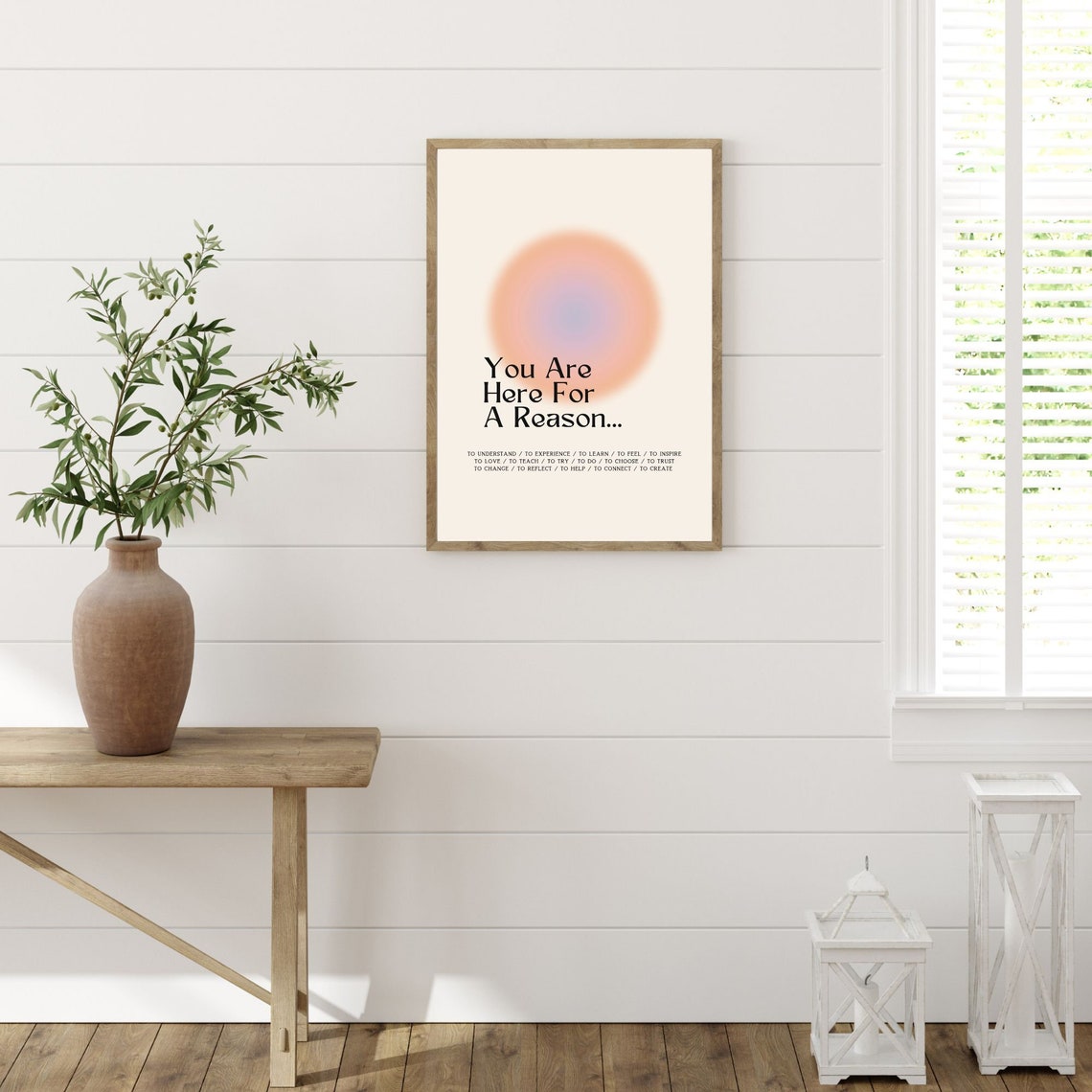 You Are Here For A Reason Purpose Aura Affirmation Quote Poster - Image 3