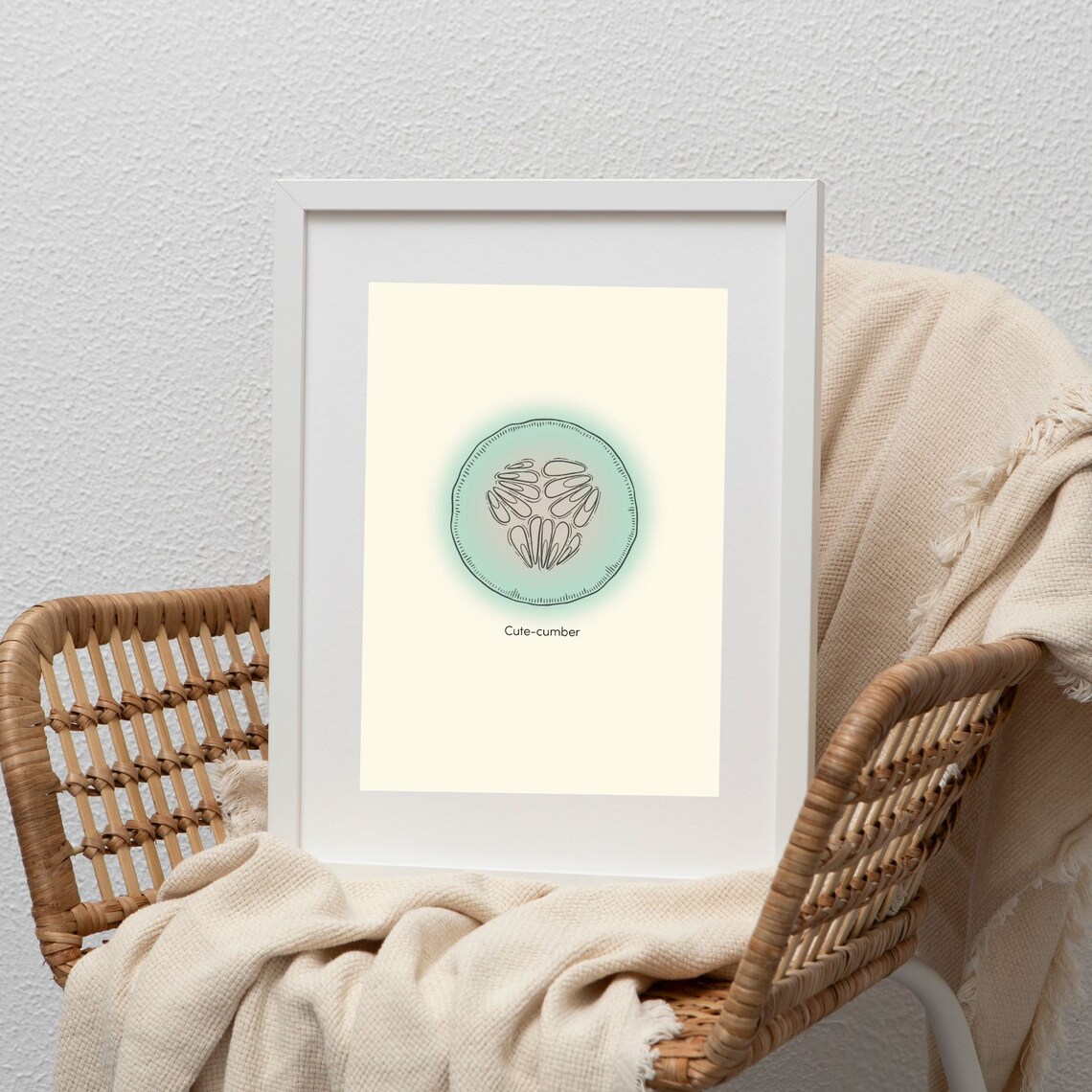 Cute Cumber Pun Funny Cucumber Illustration Kitchen Food Art Poster - Image 2
