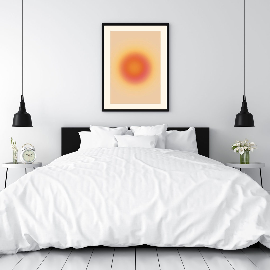 Yellow Orange Aura Gradient Orb Minimal Spiritual Art Poster - Image 4