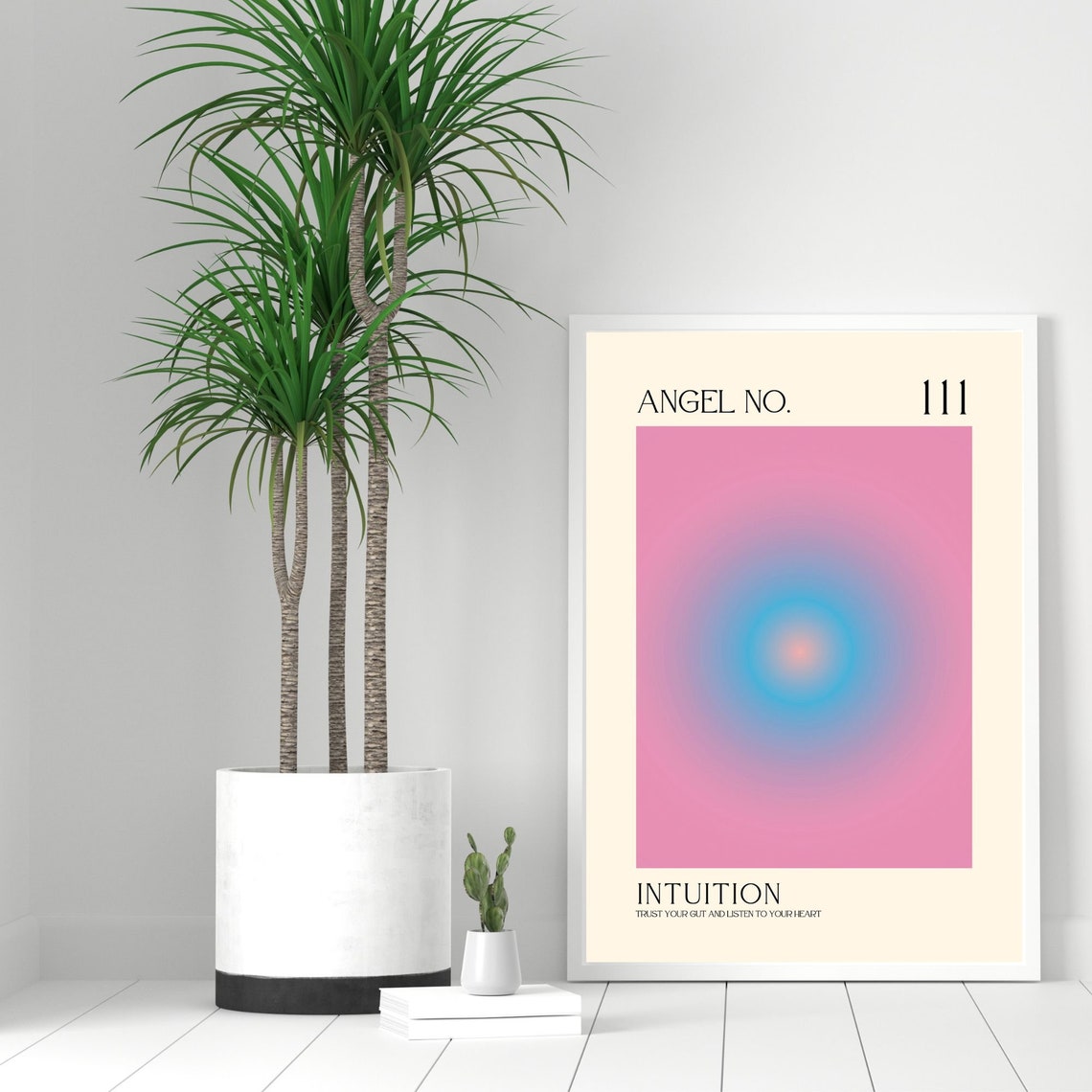Angel Number 111 Spiritual Aura Poster Colourful Art Print Angel Number Wall Art Energy Wall Art Spiritual Poster - Image 3