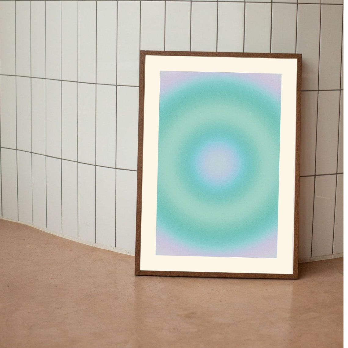 Green Aura Gradient Orb Minimal Spiritual Decorative Art Poster