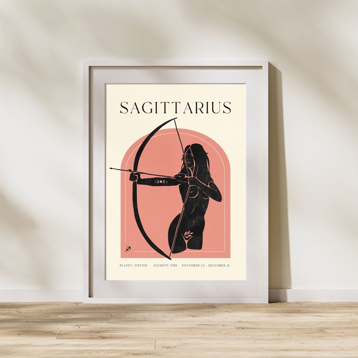 Sagittarius Zodiac Goddess Archer Constellation Astrology Poster Art