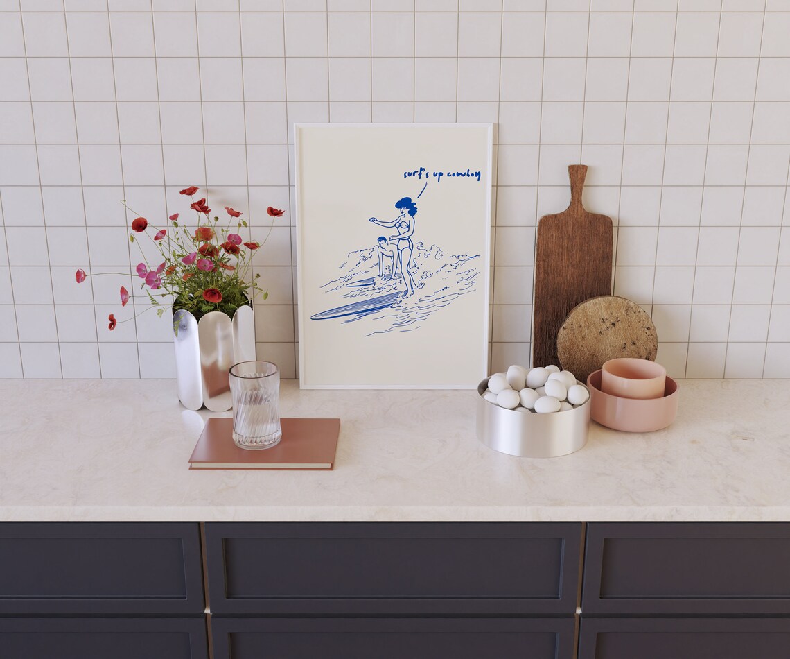 Vintage Western Surfing Aesthetic Room Art Print - Image 5