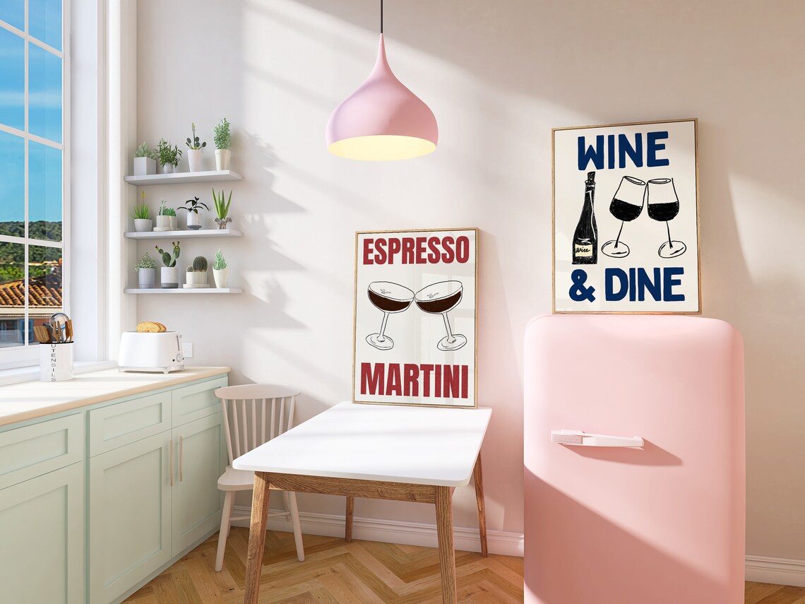 Vintage Wine Poster, Kitchen and Bar Cart Decor - Image 3