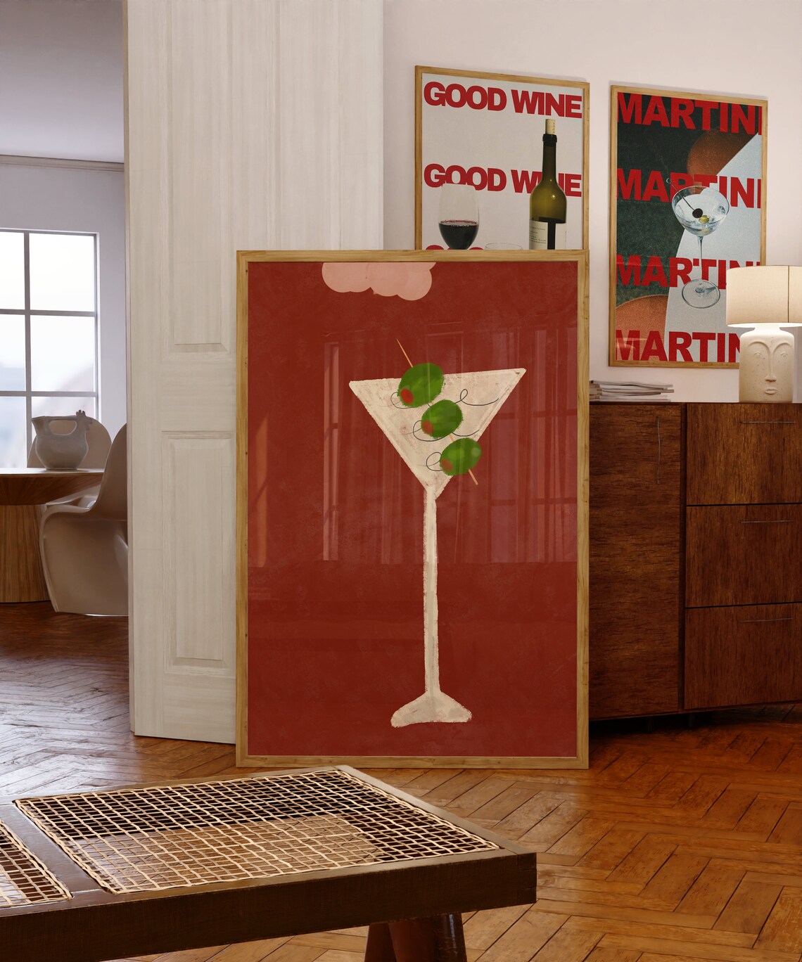 Martini Hand-Drawn Retro Cocktail Art Print - Image 3