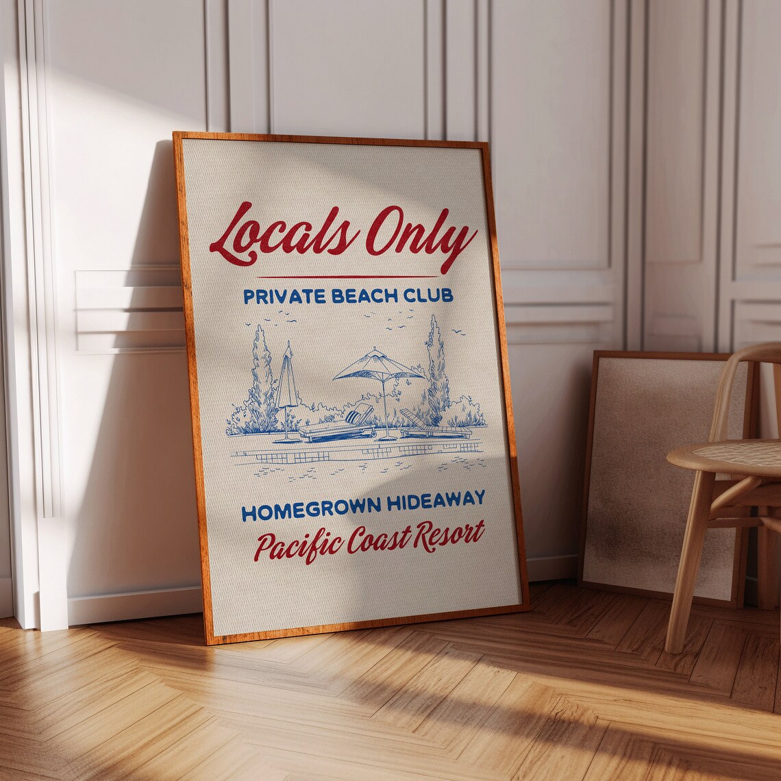 Locals Only Beach House Nautical Wall Art Print - Image 3