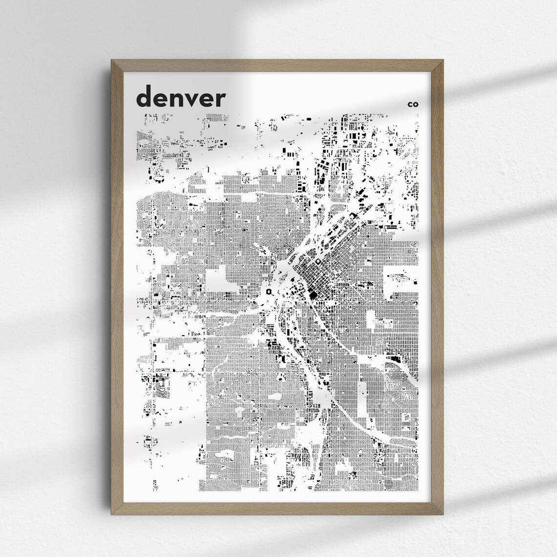 Denver Colorado Minimalist City Street Map Line Travel Poster