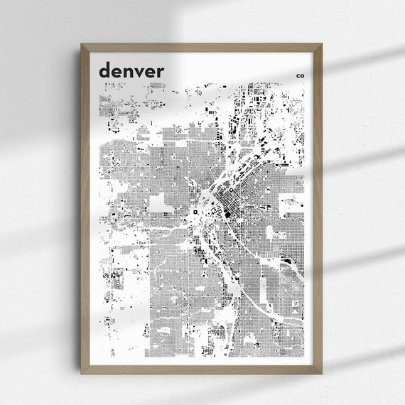 Denver City Map Co Minimalist Gift For Traveler Poster Wall Art Home Decor Office