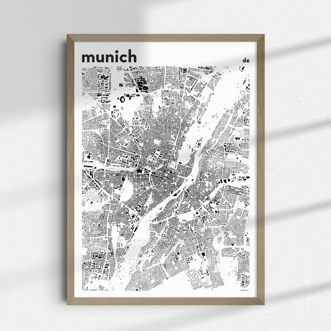 Munich City Map Germany Wall Art Mnchen Print Gift For German Deutschland Minimalist Home Decor