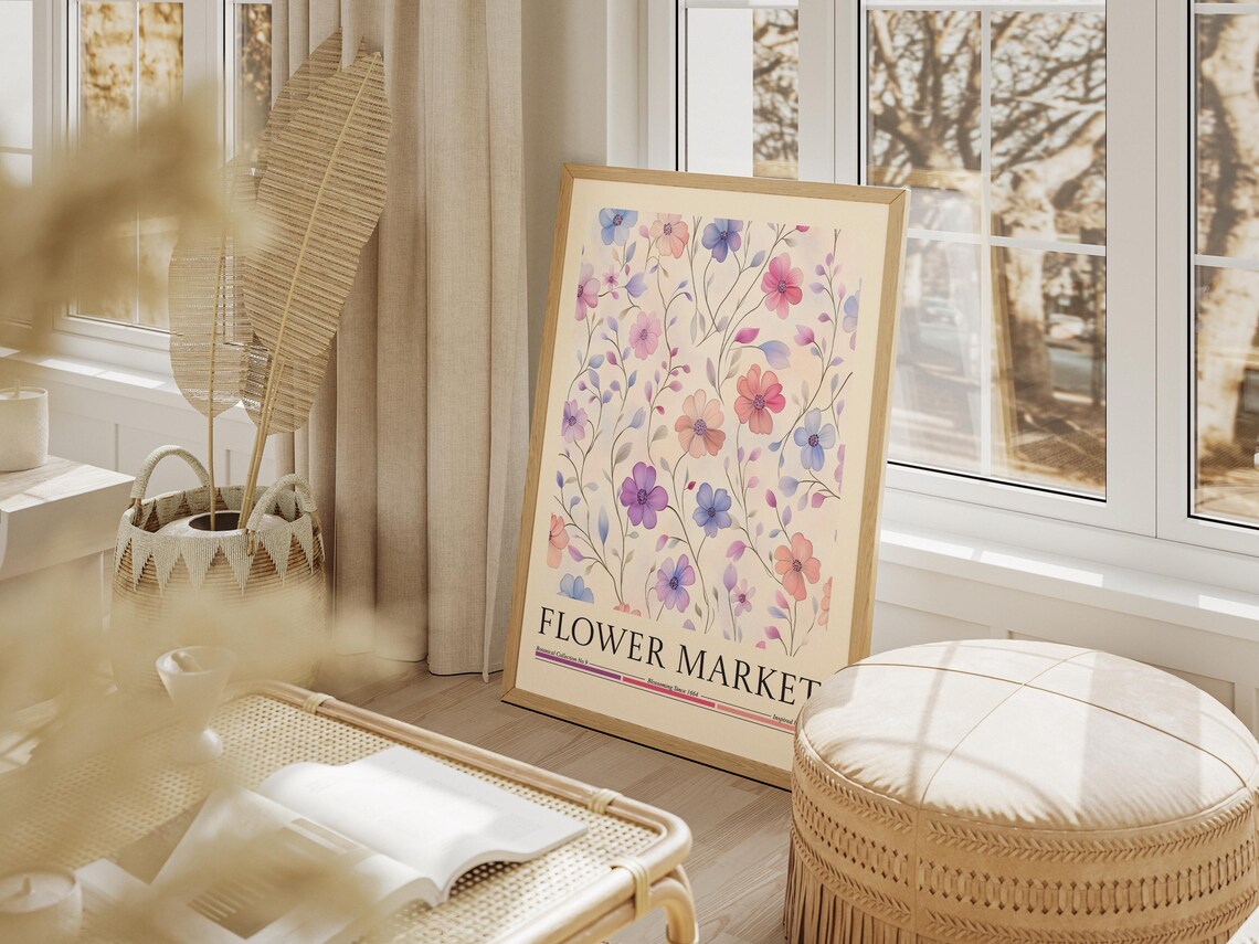 Flower Market, Modern Abstract Floral Poster - Image 4