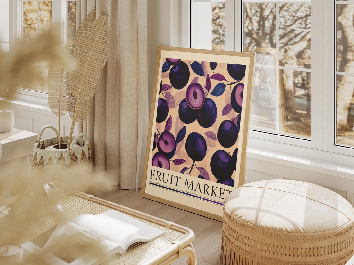 Plum Fruit Market Poster, Kitchen Wall Decor - Image 4
