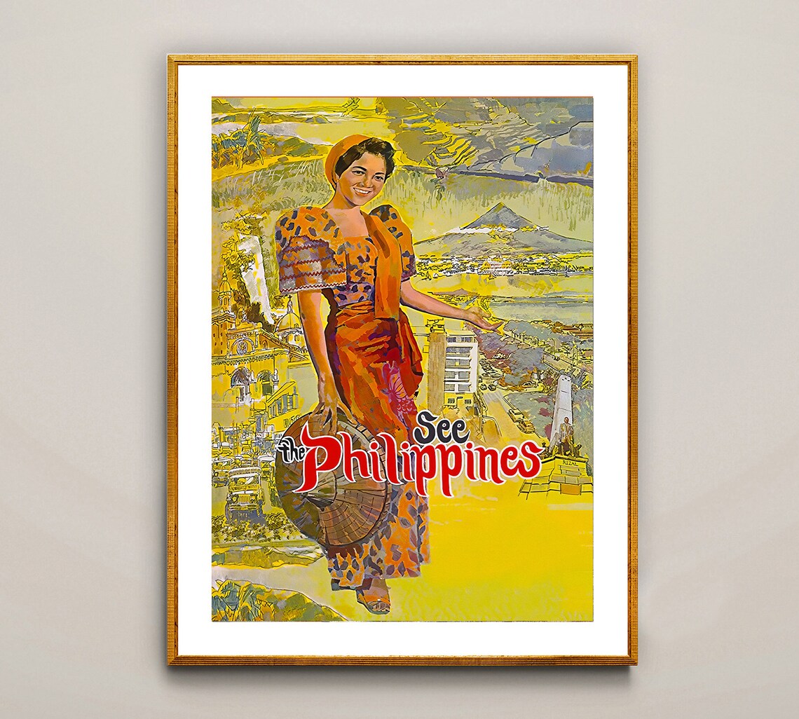 See The Philippines Vintage Travel Poster, Islands Map