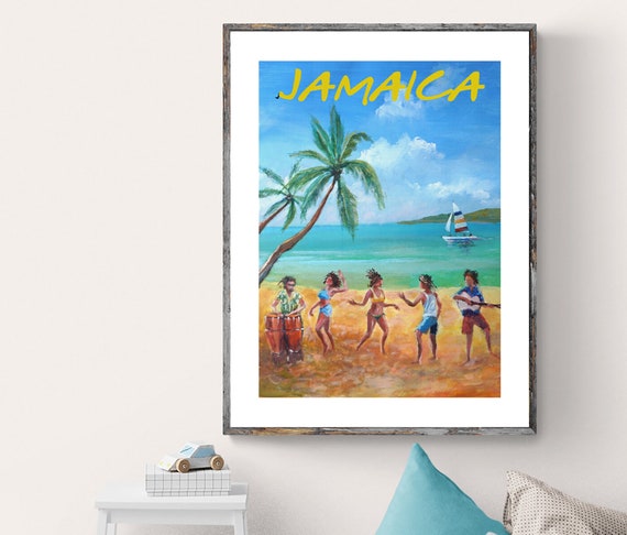 Jamaica Vintage Travel Poster Poster Paper Or Print Gift Idea Wall Decor