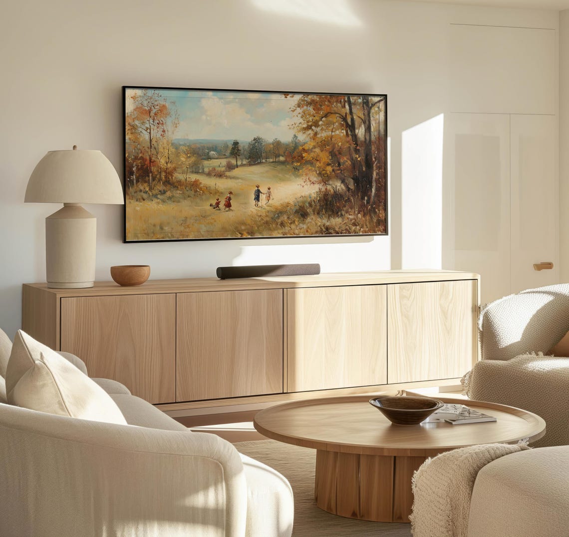 Frame Tv Countryside Art Art For Frame Tvs Scenic Nature Art Nostalgic Rustic Vintage Art Fall Art Paletta Prints - Image 3
