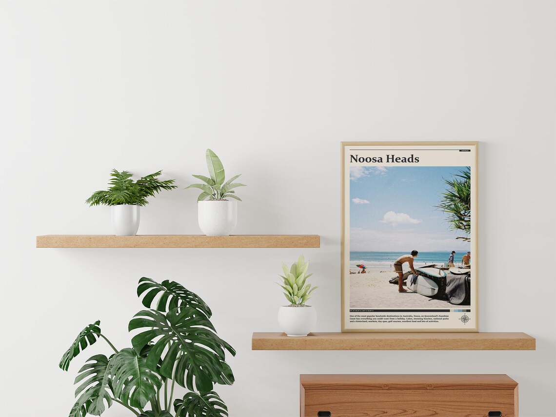 Noosa Heads Australia Surfers Beach Sunshine Coast Travel Poster - Image 3