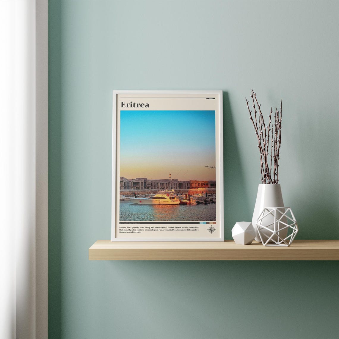 Eritrea Sunset Marina Boats Red Sea Coast Africa Harbor Travel Poster - Image 2