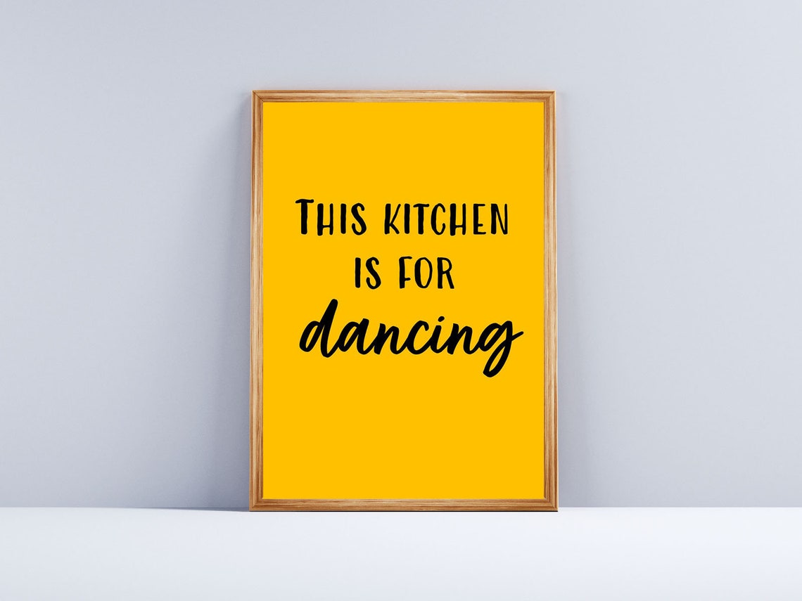 This Kitchen Is For Dancing Red Fun Kitchen Quote Wall Decor Poster - Image 2