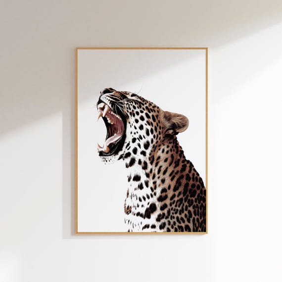 Leopard Print Wall Art Trendy Apartment Decor Retro Poster Photography Funky Bedroom
