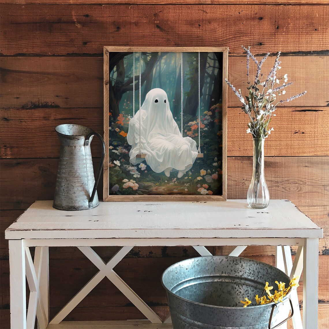 Ghost On The Swing, Spooky Dark Academia Art Print - Image 3