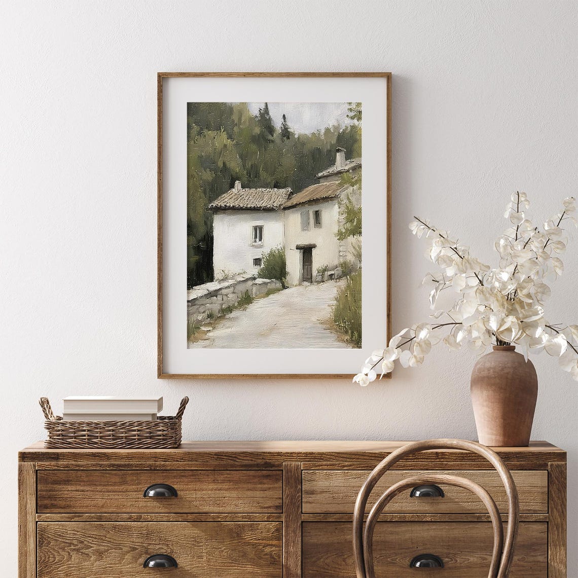 Rustic Countryside House Painting Charming Neutral Farmhouse Path Scene Vi135 - Image 7