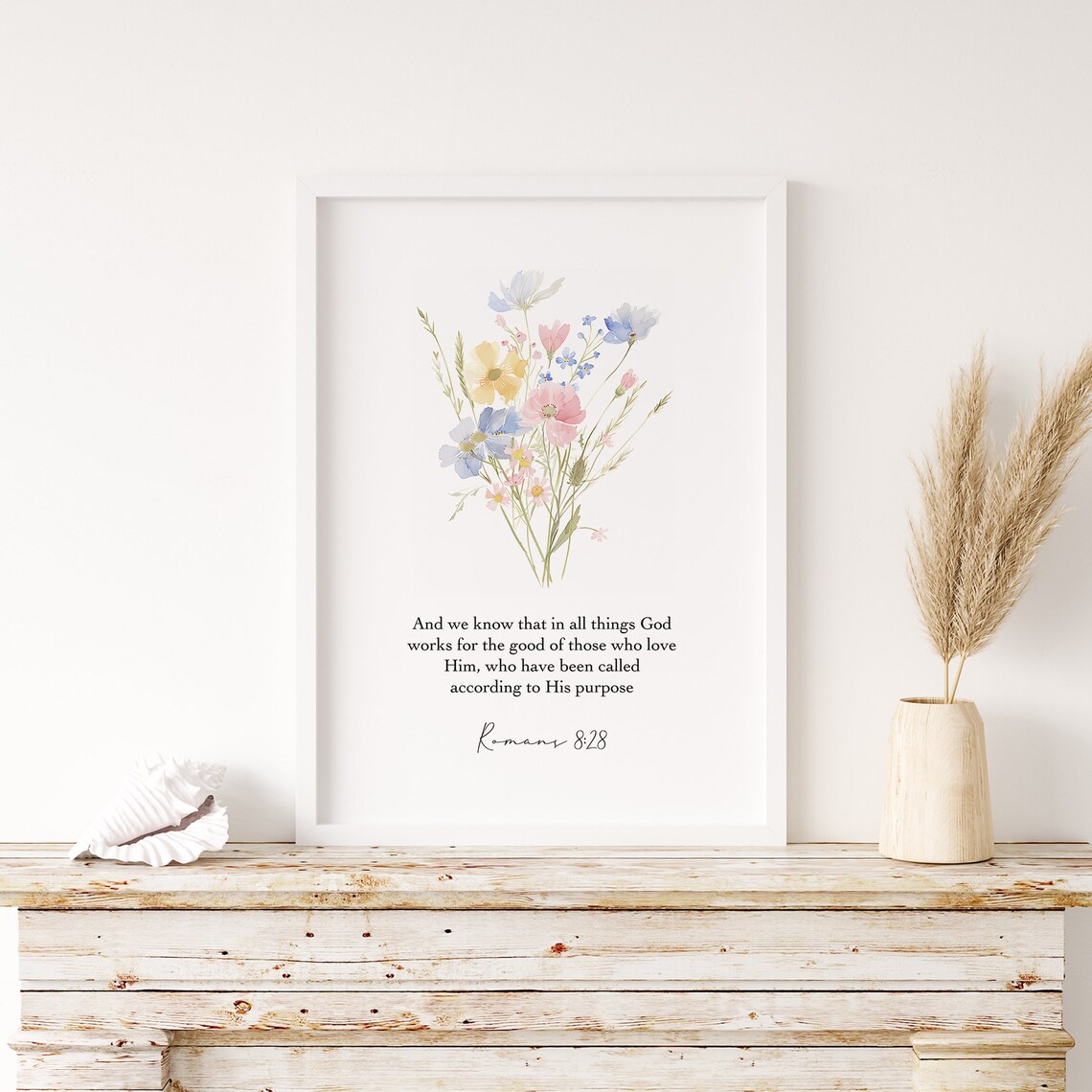 Romans 8:28 Bible Verse Art Print, Christian Decor - Image 5