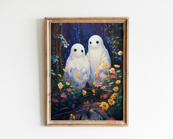Ghosts In The Forest, Halloween Decor Art Print