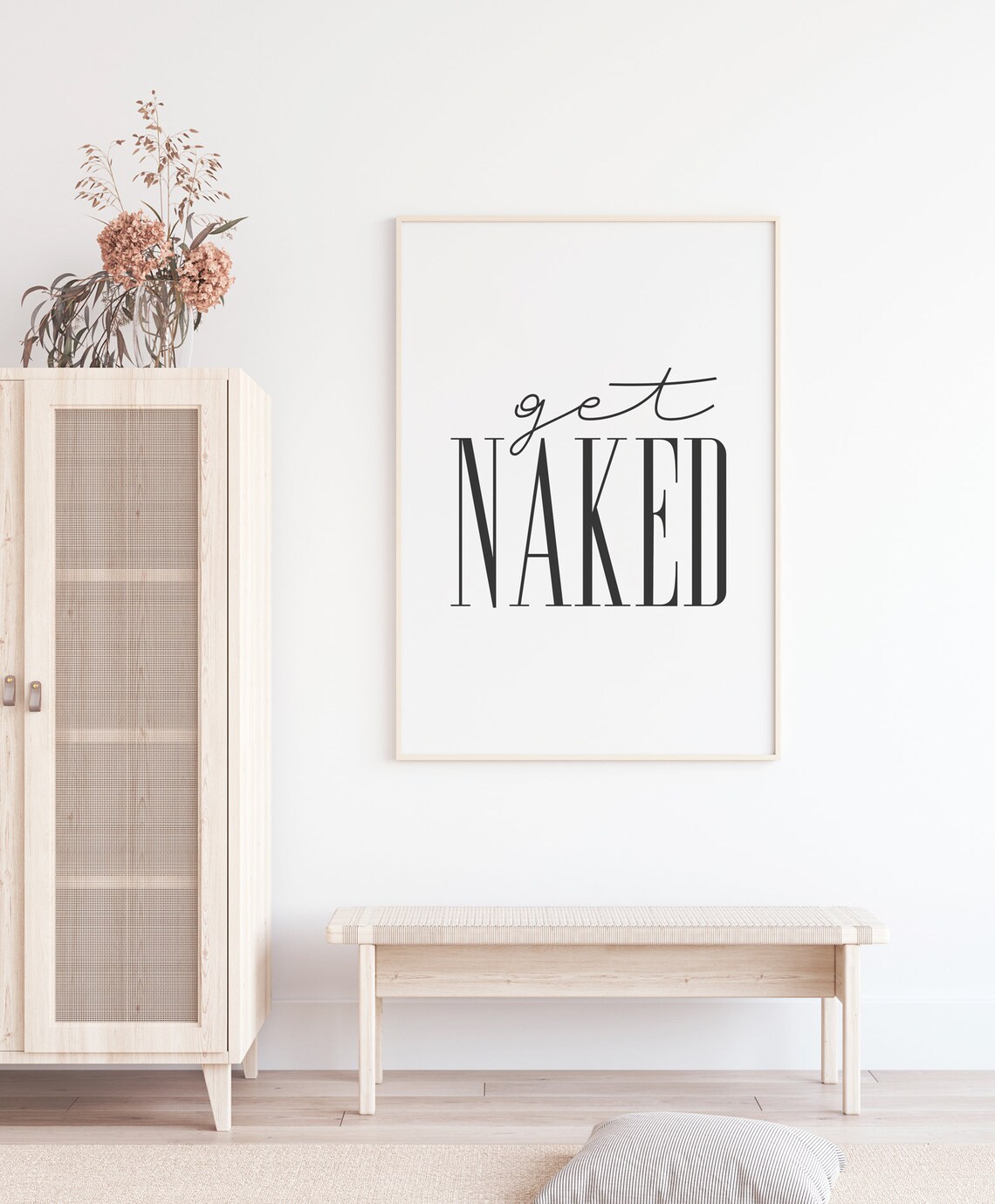 Get Naked Funny Bathroom Poster, Bathroom Wall Decor - Image 2