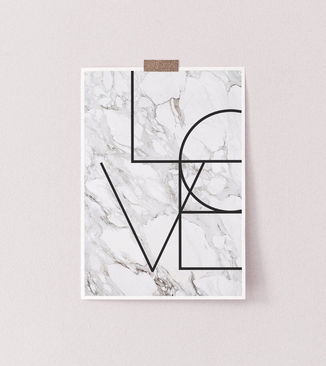 Love Typography Art Print, Monochrome Modern Decor - Image 2