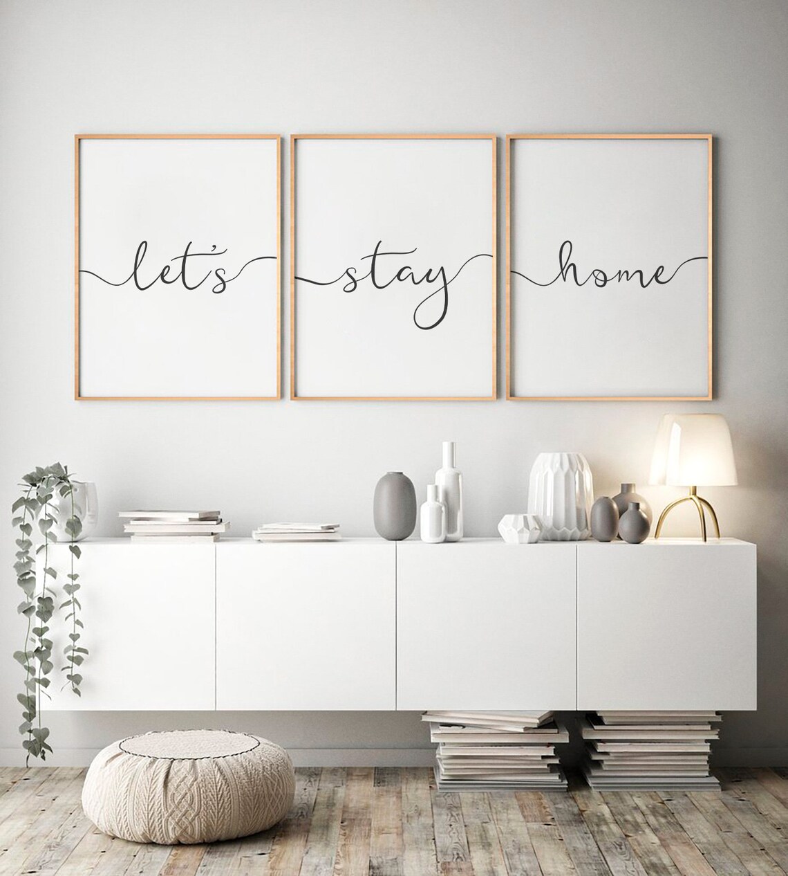 Let's Stay Home Minimalist Quote Art Print - Image 4
