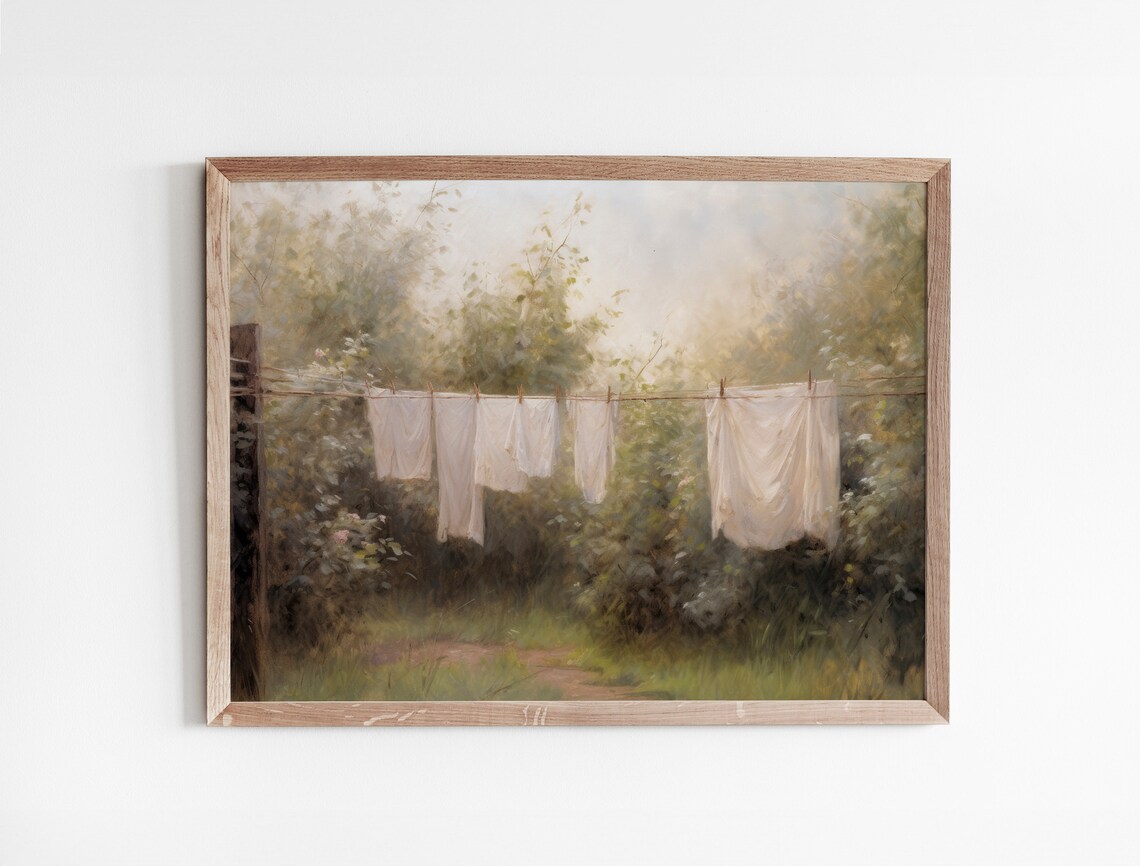 Laundry Room Clothesline Vintage Farmhouse Art Print - Image 3