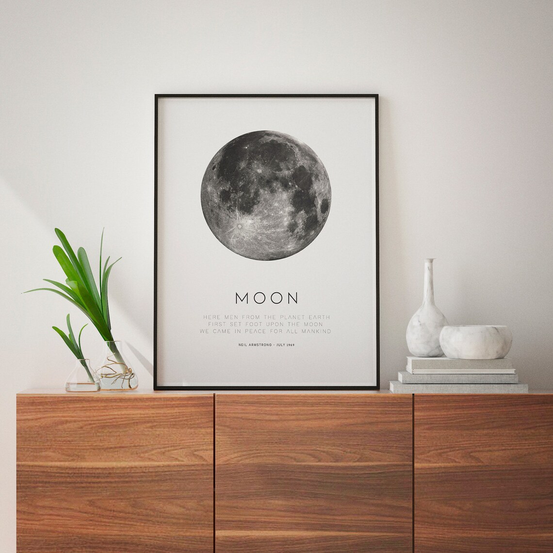 Moon Phases Black And White Minimalist Art Print - Image 3