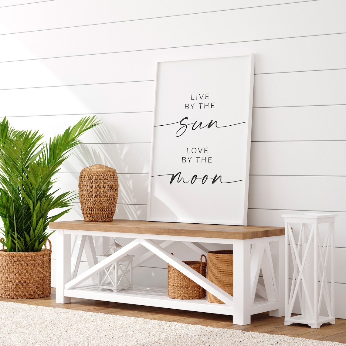 Live By The Sun Love By The Moon Boho Art Print - Image 2