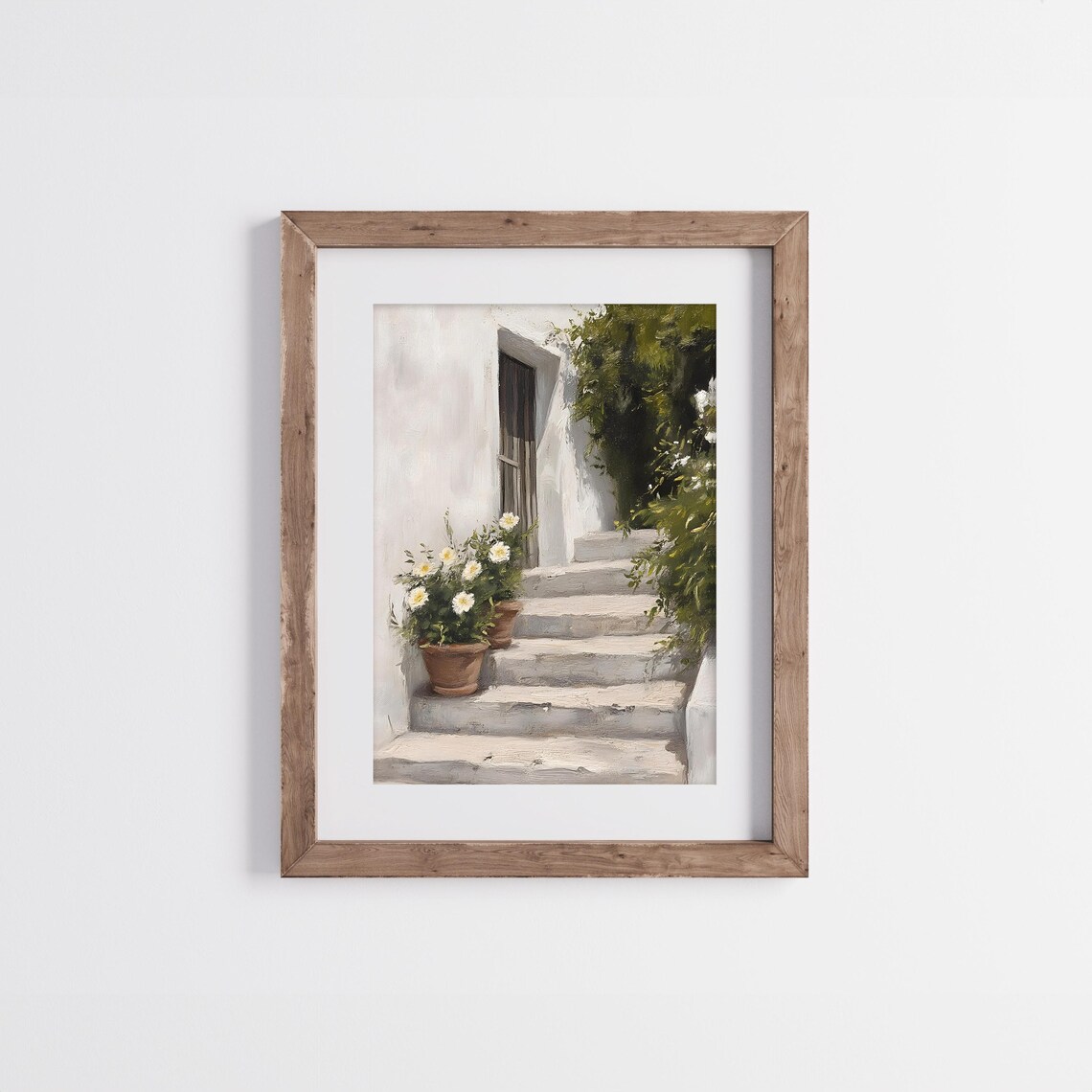 Vintage Shabby Staircase Painting, Rustic Garden Decor - Image 3