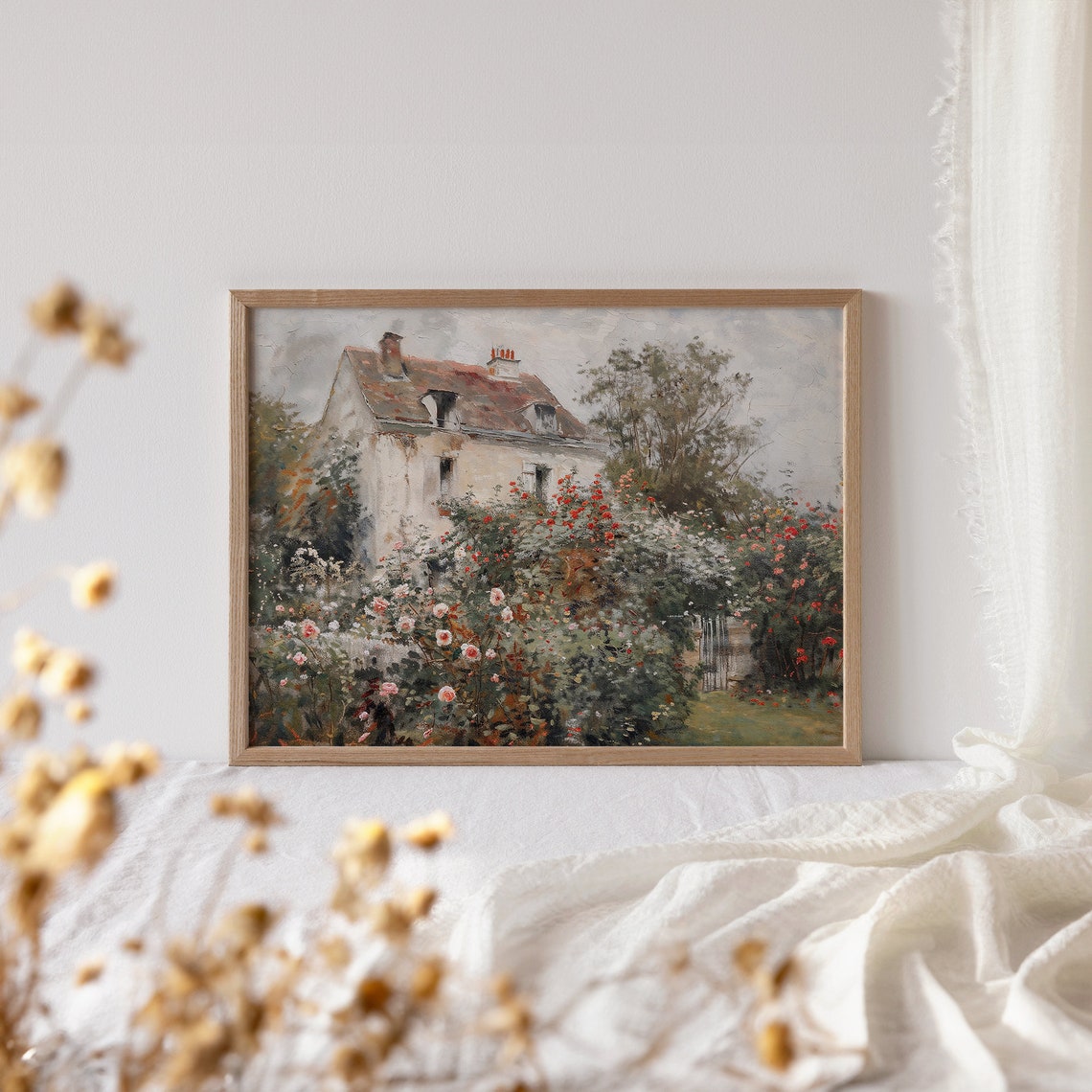 Cottage Oil Painting Flower Farmhouse Art Print Wildflower Cottage Oil Painting Cottagecore Painting - Image 4