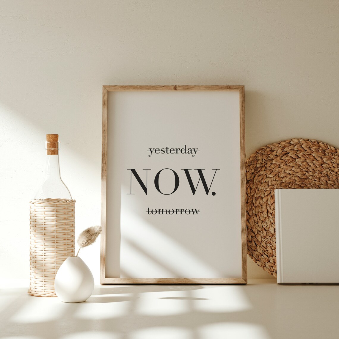 Yesterday Now Tomorrow Motivational Poster, Minimalist - Image 2