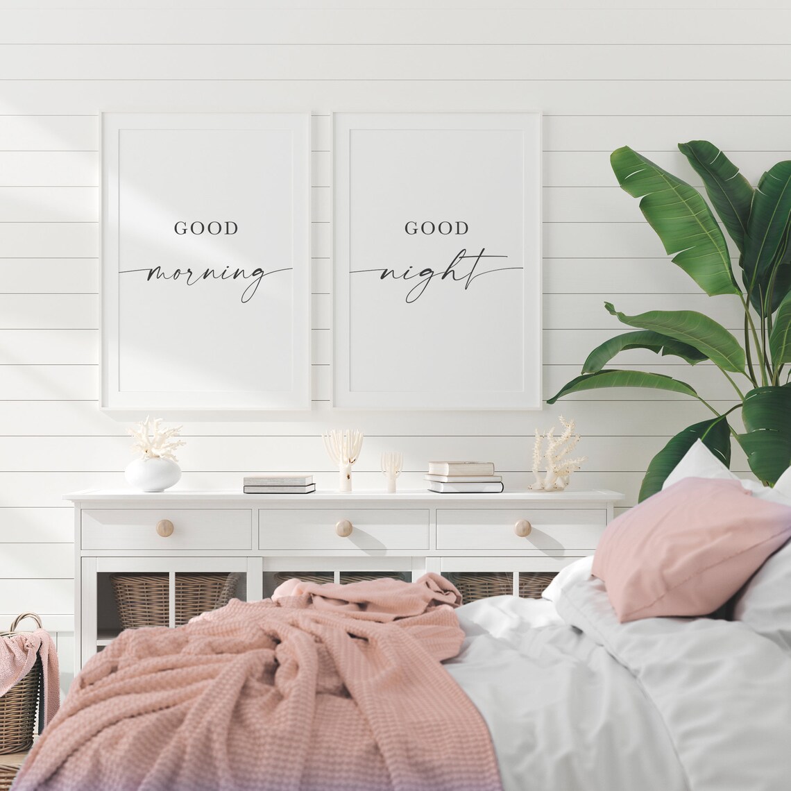 Good Morning Good Night Sign, Bedroom Wall Art - Image 4